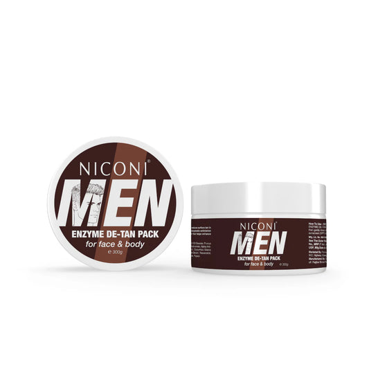 Niconi Men Enzyme De-Tan Pack for Face & Body | Deep Cleansing Tan Removal Formula